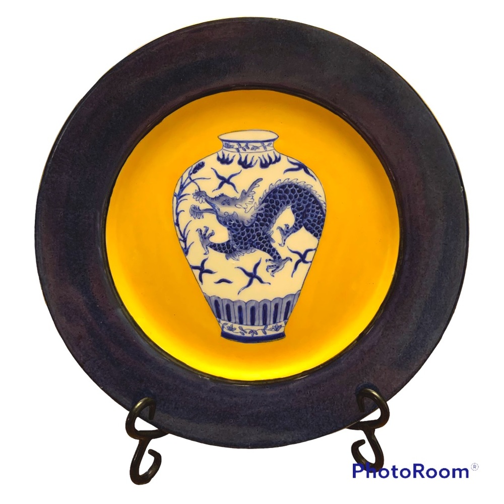 Asian Style Hand Painted Plate